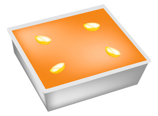 Thai Sweet Food and Dessert Food, A Freshly Homemade Egg Custard in Made up of Egg, Coconut Milk and Palm Sugar.
