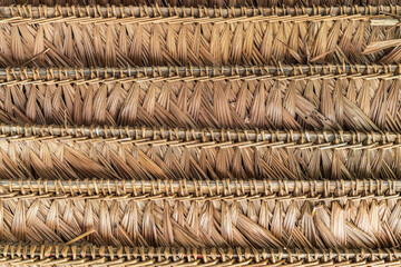 Thatched roof woven structures of indigenous people in the Amazon rainforest