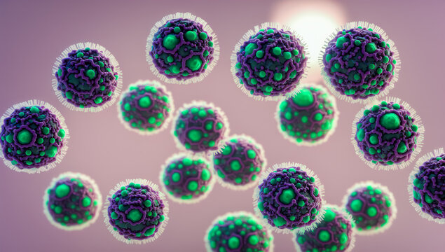 close up of bacteria or virus. bacteria closeup for medical purpose or educational background, closeup of virus in general or mutation, macro image of dna and virus. generative ai