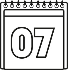 CALENDAR ICON WITH DATE DAY SEVEN