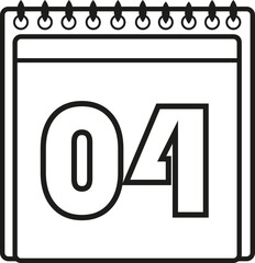 CALENDAR ICON WITH DATE DAY FOUR