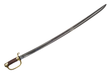 Antique cavalry saber, the end of the 19th century. Isolated