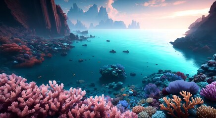 Fototapeta na wymiar Underwater paradise: Tropical coral reef [AI Generated]