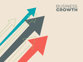 Business success growth chart with upward direction arrow