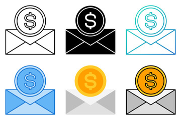 Financial Mail in flat style isolated