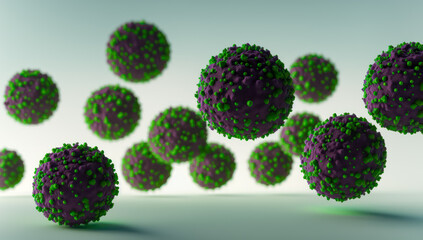 close up of bacteria or virus. bacteria closeup for medical purpose or educational background, closeup of virus in general or mutation, macro image of dna and virus. generative ai