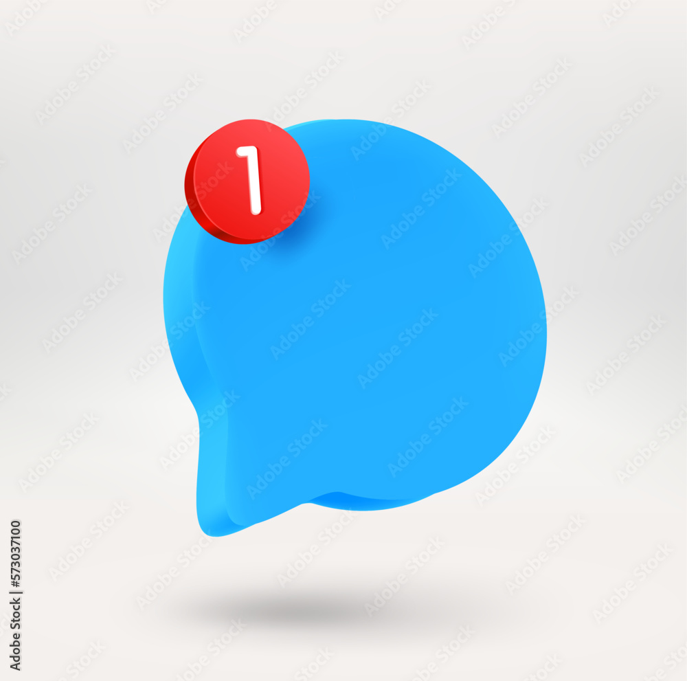 Poster Speech bubble icon with checkmark. 3d vector icon isolated on white background