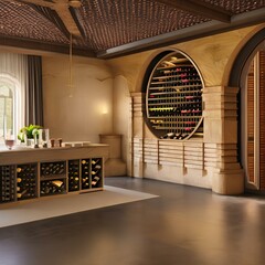 A house with a wine cellar and a modern design 2_SwinIRGenerative AI