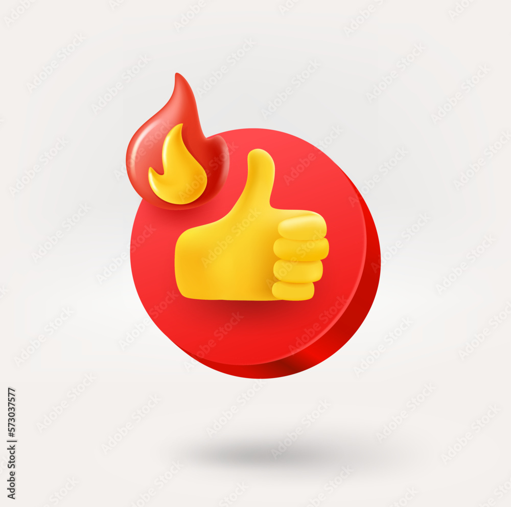 Aufkleber Best choice icon with bonfire. 3d vector icon isolated on white background