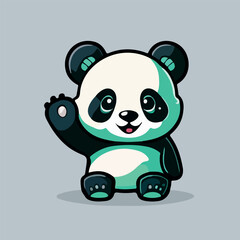 Cute Panda Cartoon Vector Icon Illustration. Animal Nature Icon Concept Isolated Premium Vector. Flat Cartoon Style