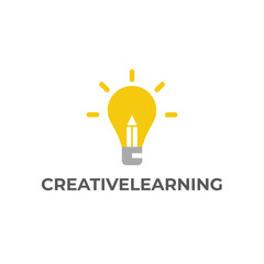creative learning logo template - vector illustration