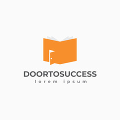 door to success logo template - vector illustration