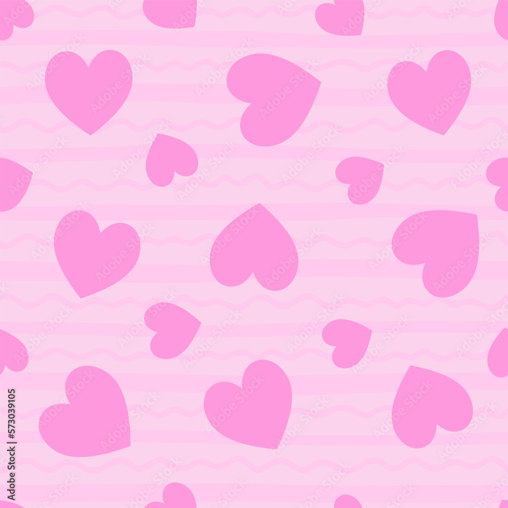 Poster trendy groovy seamless pattern for decorative design. retro 60s 70s psychedelic design. heart seamle