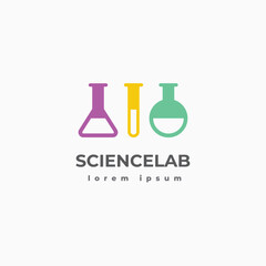 science lab logo template - vector illustration