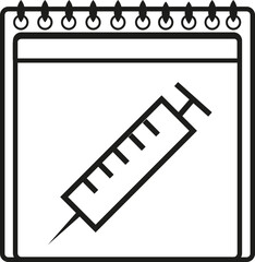 CALENDAR ICON WITH VACCINATION DAY