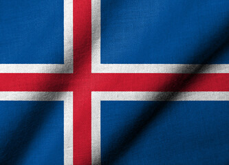 3D Flag of Iceland waving