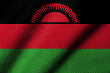 3D Flag of Malawi waving