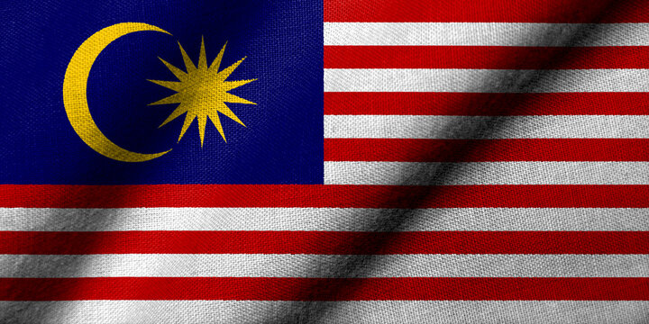 3D Flag of Malaysia waving