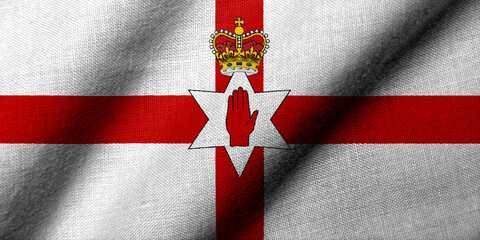 3D Flag of Northern Ireland (1953-1972) waving