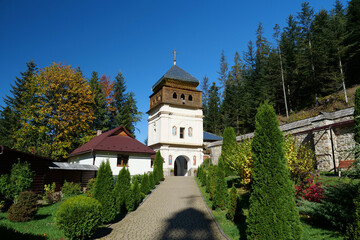 Fototapeta premium Manyava Skete of Exaltation of Holy Cross in Carpathian mountains, Ukraine