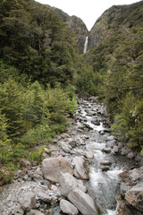 Waterfall and rocks