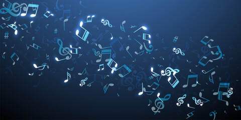 Music notes flying vector design. Sound