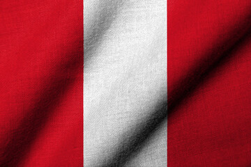 3D Flag of Peru waving