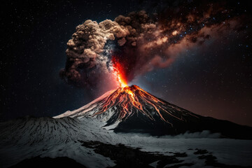 Spectacular volcanic eruption. Generative AI