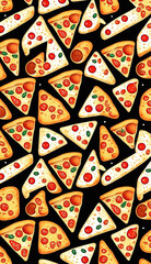 Fototapeta premium Vector Pizza Pattern Background Generative AI
