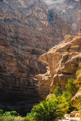 The landscape and views of wadi shab in oman