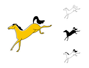 Stylized image of a horse playing