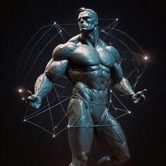 Fototapeta na wymiar silver muscular man