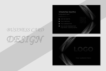 Business Card Template. Creative and Clean Business Card Template. Double-sided Creative Business Card Template .luxury Black and white Business Card.