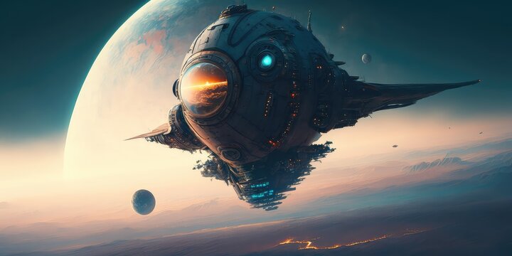 Futuristic space ship