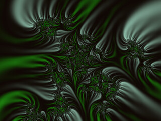 Dark fractal flower with wispy trails  - 573047184