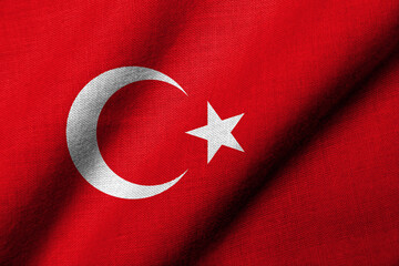 3D Flag of Turkey waving