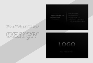 luxury clean business card. Modern Business Card. Creative and clean Black and white business card. 
