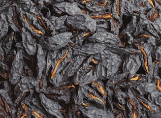 Realistic vector illustration of dried plums or prunes background. Dried plums, pitted. Healthy food concept
