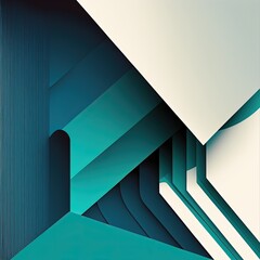 Abstract geometric background, turquoise and blue. Generative AI