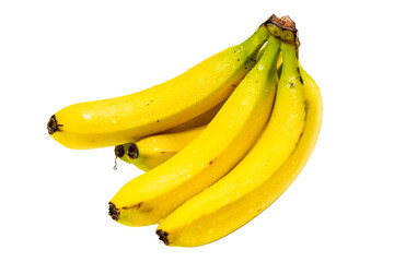Bunch of Bananas with water droplets. Isolated on white background with clipping path.