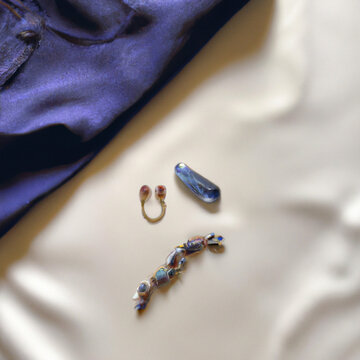 Simple Flatlays Sapphire Empathetic unparallelled - Generative AI