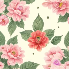 Behang Seamless pattern with flowers 300DPI © Tov Digital Studio