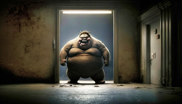 a fat scary monster - generative ai