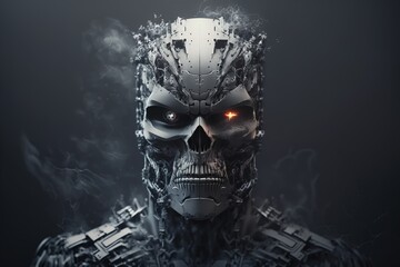 Fototapeta premium robot skull of the dead