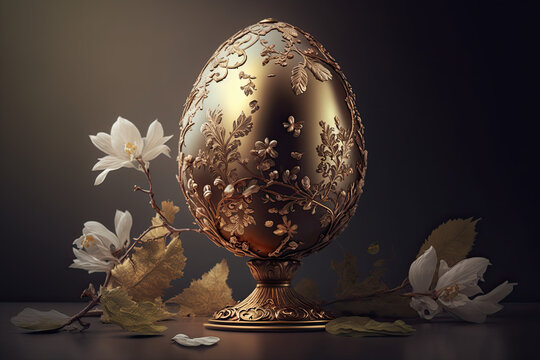 Easter decorations, easter egg, cross, chalice, flowers, religious, religion, Christianity, Christian, candle, decor, festive, gold, tradition, ornament