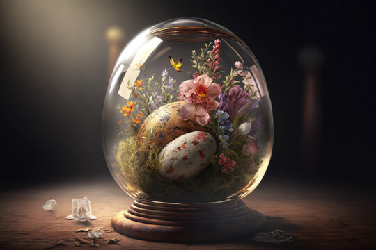 Easter decorations, easter egg, cross, chalice, flowers, religious, religion, Christianity, Christian, candle, decor, festive, gold, tradition, ornament.