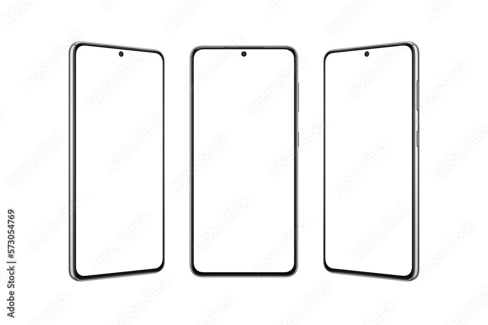Leinwandbilder Transparent phone displays, unique camera module and curved edges in front and both side positions