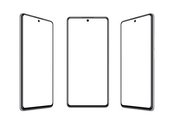 Transparent phone sleek design from the front and both sides