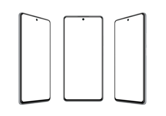 Transparent phone sleek design from the front and both sides