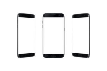 Black ransparent phone showcase. Curve edges in front and both side positions